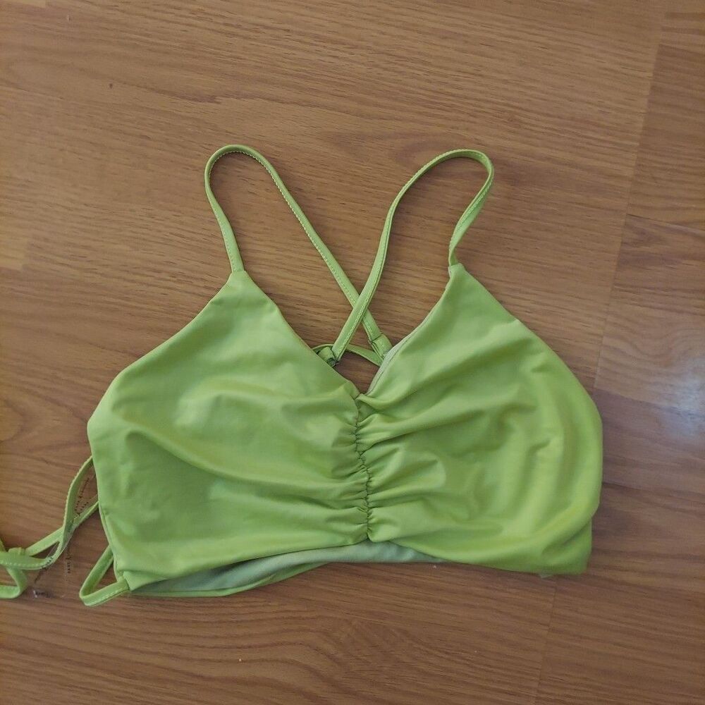 Rare London Green Strappy Crop Top Stretchy Sz 4